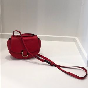 JCREW RED LEATHER CROSSBODY